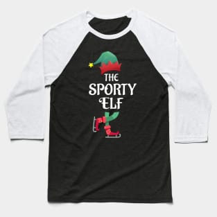 The Sporty Christmas Elf Matching Pajama Family Party Gift Baseball T-Shirt